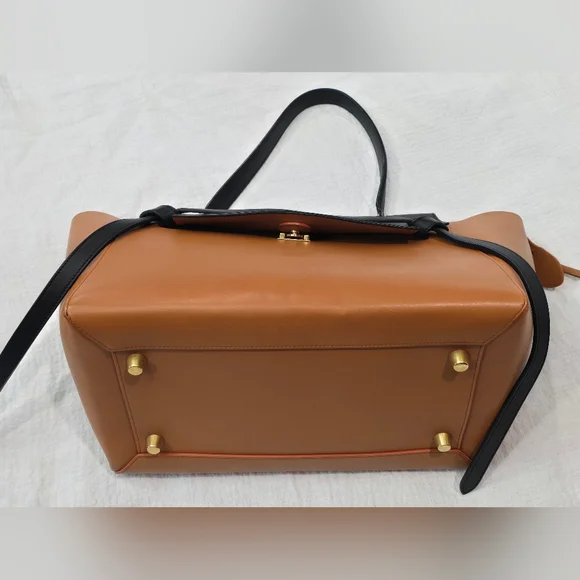 Celine Small Leather Belt Bag Carmel Black Tote Travel Work Suede Shoulder Mini - Picture 13 of 17